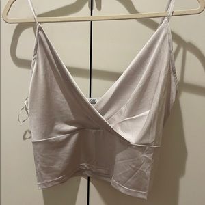 Silver cropped tank top